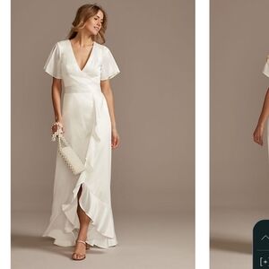 David's Bridal White Wedding Dress